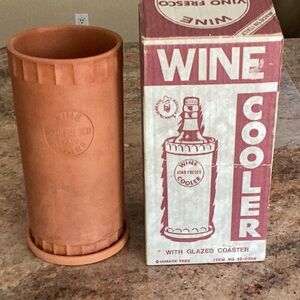 Vintage Vino Fresco Clay Wine Cooler with cover saucer Made in Italy Ter…